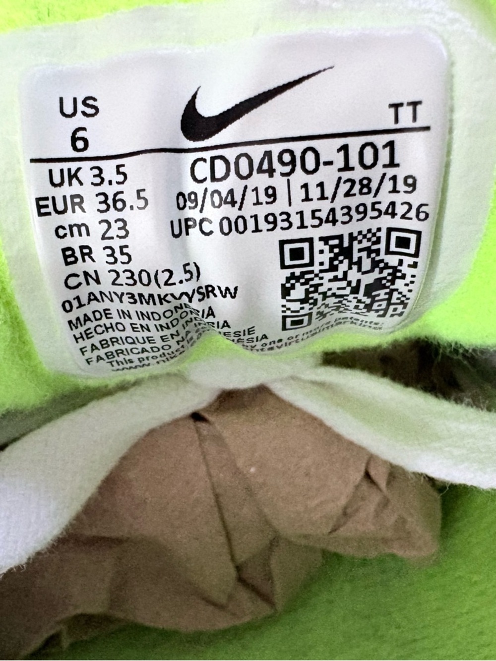 Nike Air Max 90 OG Volt, Neon Yellow Sneakers Sz 6 Women Running Shoes Blokecore - Picture 10 of 13